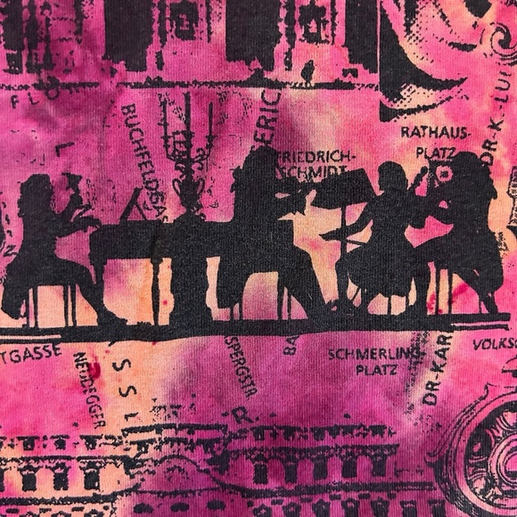 SALE Vintage Glima Vienna Graphic 3/4 Sleeve Top Tie Dye Y2K 90s Cotton USA XL - Picture 9 of 9